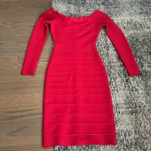 Herve Leger Long Sleeve Bandage Dress